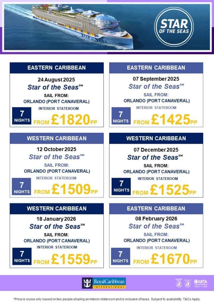 Royal Caribbean Cruise Fly Direct from Belfast & Dublin Book Now